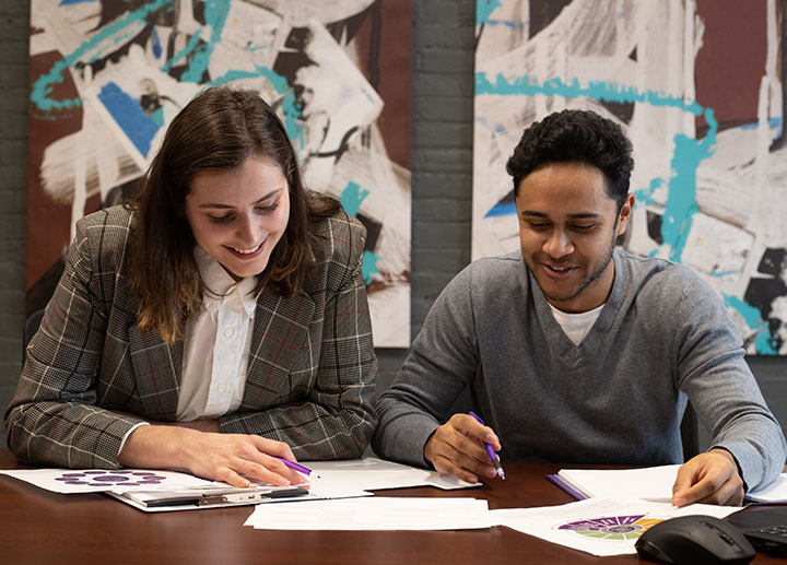 Students studying together